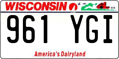 WI license plate 961YGI