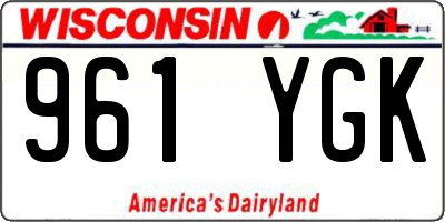 WI license plate 961YGK
