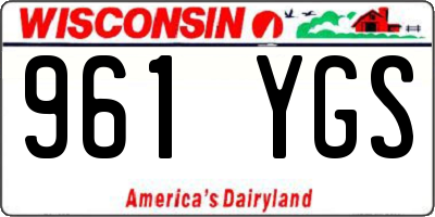 WI license plate 961YGS