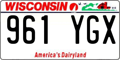 WI license plate 961YGX
