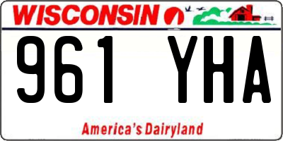 WI license plate 961YHA