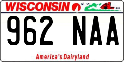 WI license plate 962NAA