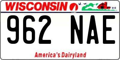 WI license plate 962NAE