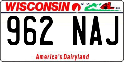 WI license plate 962NAJ