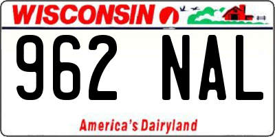 WI license plate 962NAL