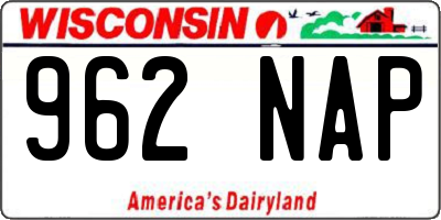 WI license plate 962NAP