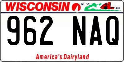 WI license plate 962NAQ