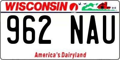 WI license plate 962NAU
