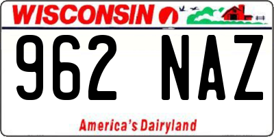 WI license plate 962NAZ