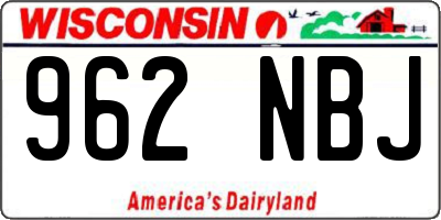 WI license plate 962NBJ