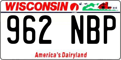 WI license plate 962NBP
