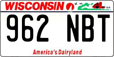 WI license plate 962NBT