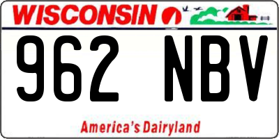 WI license plate 962NBV