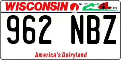 WI license plate 962NBZ