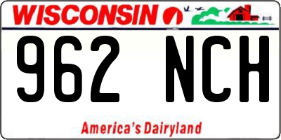WI license plate 962NCH