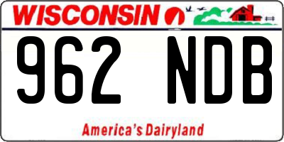 WI license plate 962NDB
