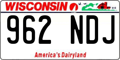 WI license plate 962NDJ