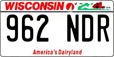 WI license plate 962NDR
