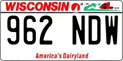 WI license plate 962NDW