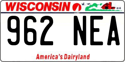 WI license plate 962NEA