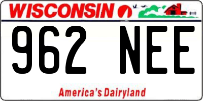 WI license plate 962NEE