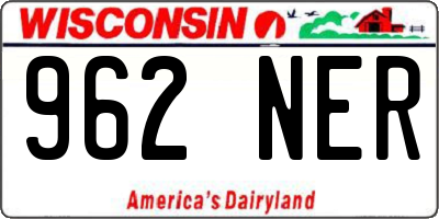 WI license plate 962NER