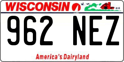 WI license plate 962NEZ