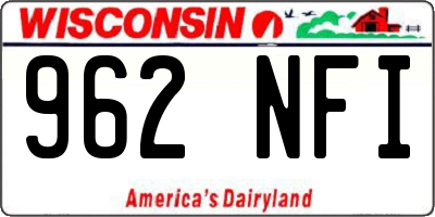 WI license plate 962NFI