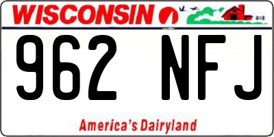 WI license plate 962NFJ
