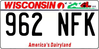 WI license plate 962NFK