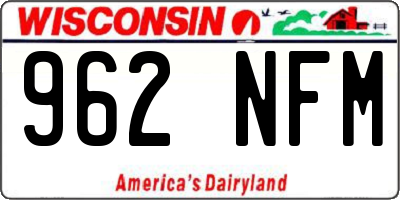 WI license plate 962NFM