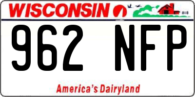 WI license plate 962NFP