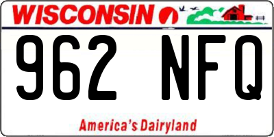 WI license plate 962NFQ