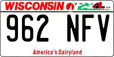 WI license plate 962NFV