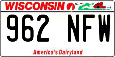 WI license plate 962NFW