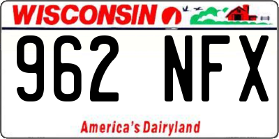 WI license plate 962NFX