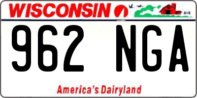 WI license plate 962NGA