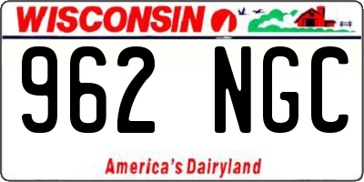 WI license plate 962NGC