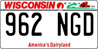 WI license plate 962NGD