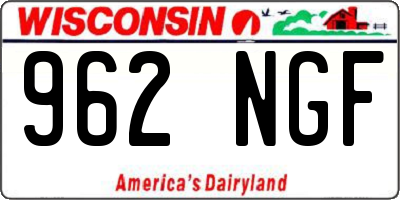 WI license plate 962NGF