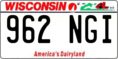 WI license plate 962NGI