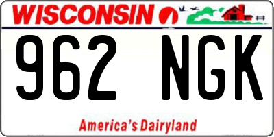 WI license plate 962NGK