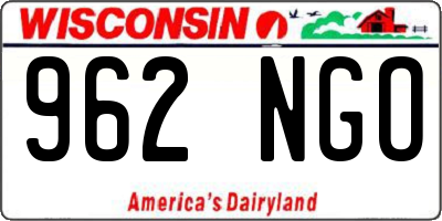 WI license plate 962NGO