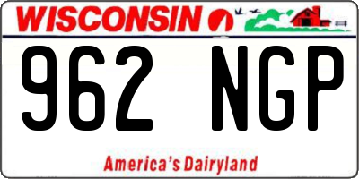 WI license plate 962NGP