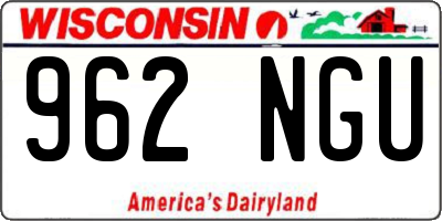WI license plate 962NGU