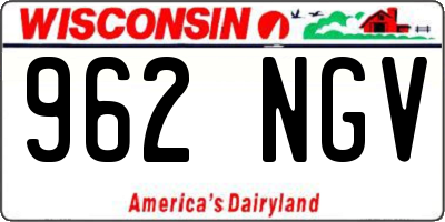 WI license plate 962NGV