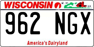 WI license plate 962NGX
