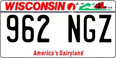 WI license plate 962NGZ