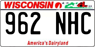 WI license plate 962NHC