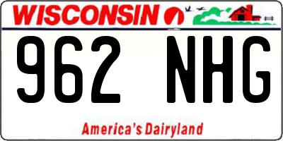 WI license plate 962NHG